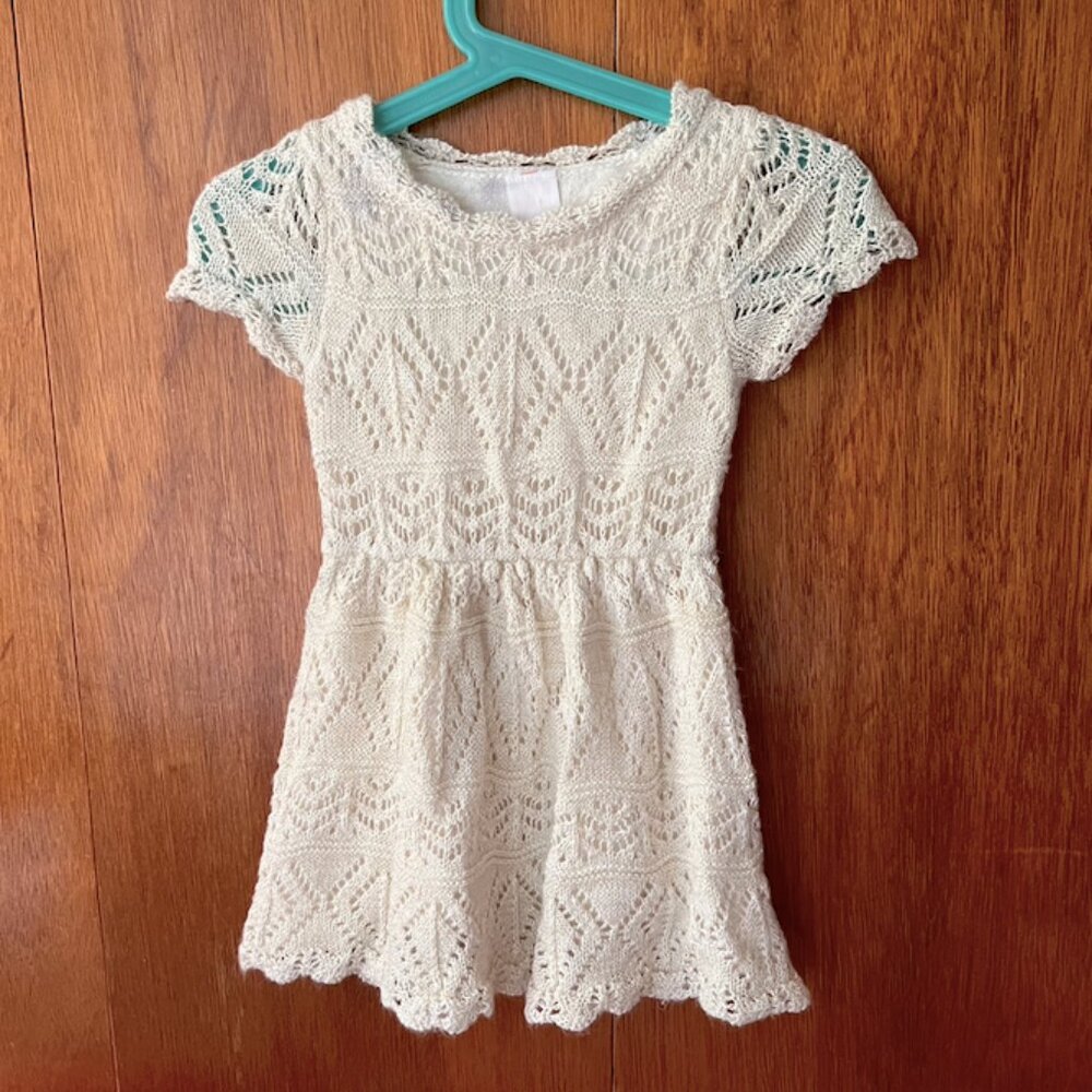 2/$20 Cat & Jack 2T Knit Sparkle Gold & White Dress